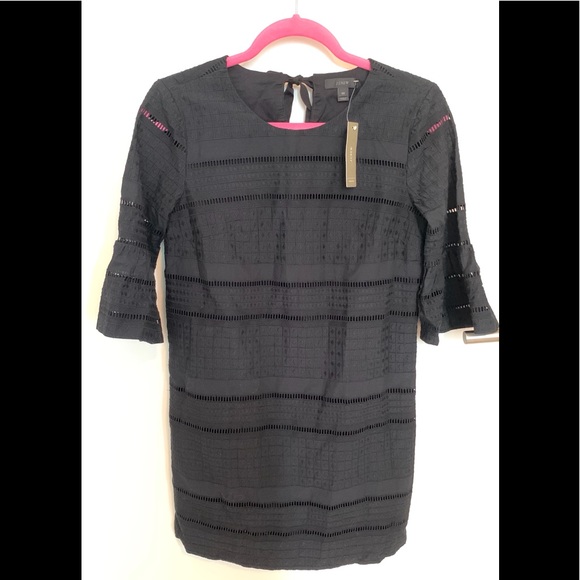 J CREW Black Bell Sleeve Dress 00 NWT Retail $118 - Picture 3 of 7